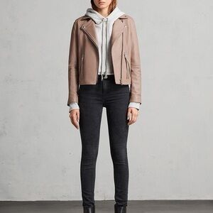 $450 NWT AllSaints Dalby Biker White/Cream US Size 2